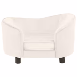 vidaXL Dog Sofa Cream Plush Animal Supply Pet Couch Comfortable Luxury Lounge - Additional view 2