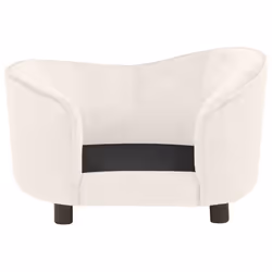 vidaXL Dog Sofa Cream Plush Animal Supply Pet Couch Comfortable Luxury Lounge - Additional view 5