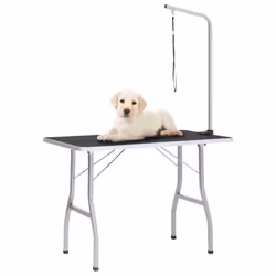 vidaXL Adjustable Dog Grooming Table with 1 Loop Pet Cat Puppy Foldable Desk