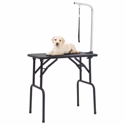 vidaXL Adjustable Dog Grooming Table with 1 Loop Pet Puppy Cat Foldable Desk