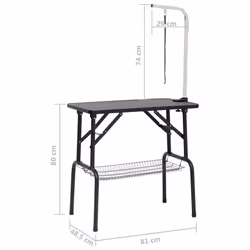 vidaXL Adjustable Dog Grooming Table with 1 Loop and Basket Pet Foldable Desk - Additional view 10
