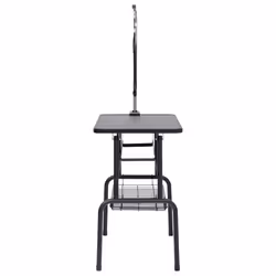 vidaXL Adjustable Dog Grooming Table with 1 Loop and Basket Pet Foldable Desk