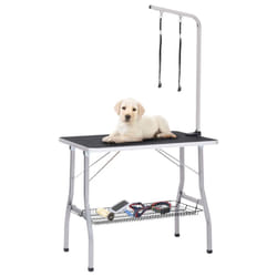 vidaXL Adjustable Dog Grooming Table with 2 Loops and Basket Pet Foldable Desk