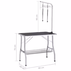 vidaXL Adjustable Dog Grooming Table with 2 Loops and Basket Pet Foldable Desk - Additional view 10