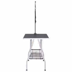 vidaXL Adjustable Dog Grooming Table with 2 Loops and Basket Pet Foldable Desk