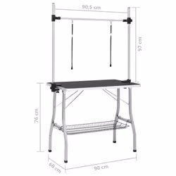 vidaXL Adjustable Dog Grooming Table with 2 Loops and Basket Pet Puppy Desk - Additional view 10
