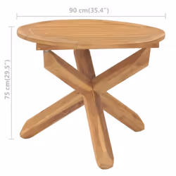 vidaXL Solid Teak Wood Garden Dining Table Outdoor Furniture Dinner Table - Additional view 5