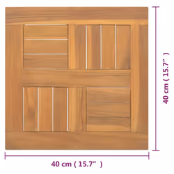 vidaXL Table Top Replacement Table Top Coffee Dining Table Top Solid Wood Teak - 40 x 40 x 2.5 cm - Additional view 5
