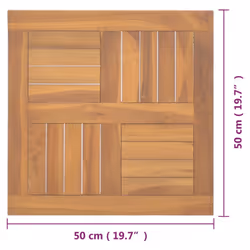 vidaXL Table Top Replacement Table Top Coffee Dining Table Top Solid Wood Teak - 50 x 50 x 2.5 cm - Additional view 5