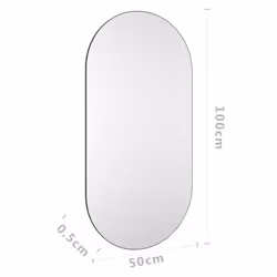 vidaXL Mirror 100x50 cm Glass Bedroom Dressing Room Living Room Decor Mirror - Additional view 5