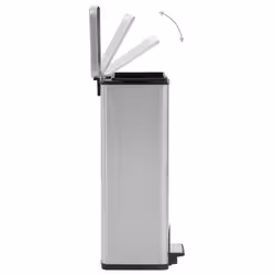 vidaXL Dustbin with Pedal Anti-fingerprint 30L Silver Stainless Steel Basket - Additional view 5