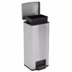 vidaXL Dustbin with Pedal Anti-fingerprint 30L Silver Stainless Steel Basket - Additional view 6