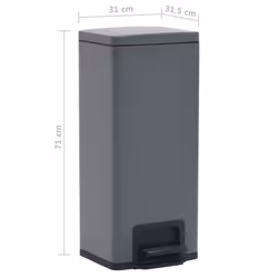 vidaXL Dustbin with Pedal Anti-fingerprint 30L Grey Stainless Steel Basket - Additional view 10