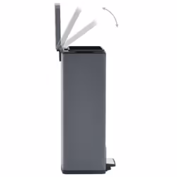 vidaXL Dustbin with Pedal Anti-fingerprint 30L Grey Stainless Steel Basket - Additional view 5