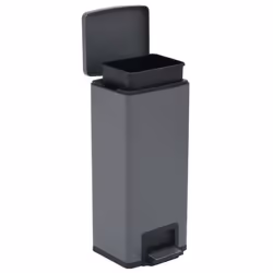 vidaXL Dustbin with Pedal Anti-fingerprint 30L Grey Stainless Steel Basket - Additional view 6