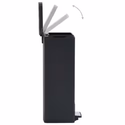 vidaXL Dustbin with Pedal Anti-fingerprint 30L Black Stainless Steel Basket - Additional view 5