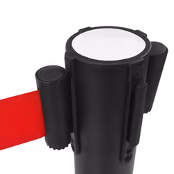 vidaXL 4x Stanchions with Belts Airport Barrier Iron Black Safety Fencing - Additional view 2