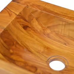 vidaXL Basin Wooden Basin Wash Washroom Bathroom Hardwood Living Space Sink - Additional view 4