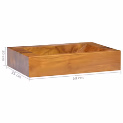 vidaXL Basin Wooden Basin Wash Washroom Bathroom Hardwood Living Space Sink - Additional view 6