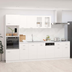 vidaXL Kitchen Cabinet Set 7 Piece White Engineered Wood Storage Shelf Cabinet
