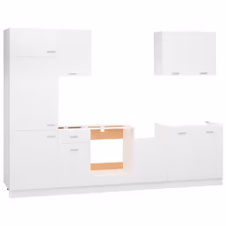 vidaXL Kitchen Cabinet Set 7 Piece White Engineered Wood Hanging Cupboard - Additional view 2