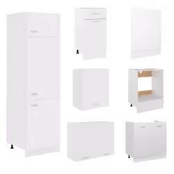 vidaXL Kitchen Cabinet Set 7 Piece White Engineered Wood Hanging Cupboard - Additional view 3