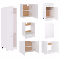 vidaXL Kitchen Cabinet Set 7 Piece White Engineered Wood Hanging Cupboard - Additional view 4