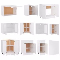 vidaXL Kitchen Cabinet Set 11 Piece White Engineered Wood Storage Furniture - Additional view 4