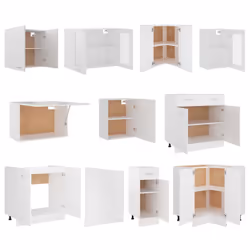 vidaXL Kitchen Cabinet Set 11 Piece White Engineered Wood Storage Cupboard - Additional view 6