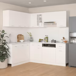 vidaXL Kitchen Cabinet Set 11 Piece White Engineered Wood Storage Cupboards
