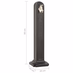 vidaXL Garden Tanker with Faucet Anthracite Stone Look Water Tap Column Patio