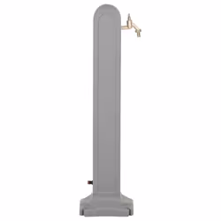 vidaXL Garden Tanker with Faucet Light Grey Stone Look Water Tap Column Patio