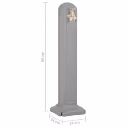 vidaXL Garden Tanker with Faucet Light Grey Stone Look Water Tap Column Patio - Additional view 6
