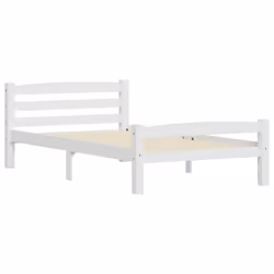 vidaXL Solid Wood Pine Bed Frame White 100x200 cm Wooden Bedstead Bed Base