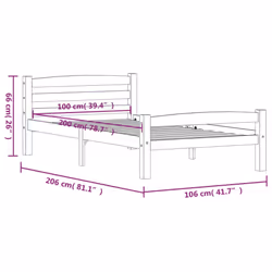 vidaXL Solid Wood Pine Bed Frame White 100x200 cm Wooden Bedstead Bed Base