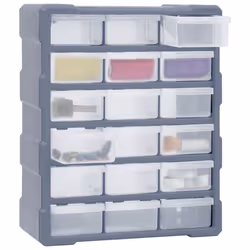 vidaXL Multi-drawer Organiser with 18 Middle Drawers Storage Cabinet Nail Box