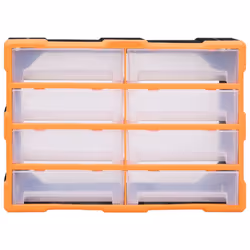 vidaXL Multi-drawer Organiser with Drawers Tool Organiser Unit Storage Cabinet - orange and black - Additional view 4