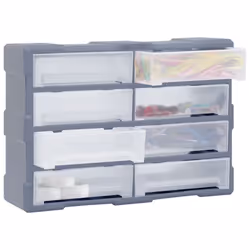 vidaXL Multi-drawer Organiser with Drawers Tool Organiser Unit Storage Cabinet - grey