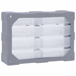 vidaXL Multi-drawer Organiser with Drawers Tool Organiser Unit Storage Cabinet - grey - Additional view 6