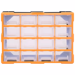 vidaXL Multi-drawer Organiser with 16 Middle Drawers Storage Cabinet Tool Box - Additional view 4