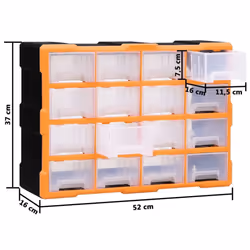 vidaXL Multi-drawer Organiser with 16 Middle Drawers Storage Cabinet Tool Box - Additional view 8