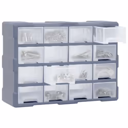 vidaXL Multi-drawer Organiser with 16 Middle Drawers Storage Cabinet Tool Box
