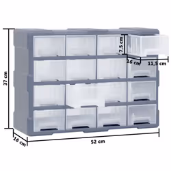vidaXL Multi-drawer Organiser with 16 Middle Drawers Storage Cabinet Tool Box - Additional view 8