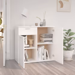 vidaXL Sideboard White Engineered Wood Chest of Drawer Storage Cabinet Shelf - Additional view 4