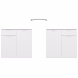 vidaXL Sideboard White Engineered Wood Chest of Drawer Storage Cabinet Shelf - Additional view 6
