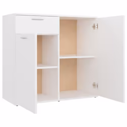 vidaXL Sideboard White Engineered Wood Chest of Drawer Storage Cabinet Shelf - Additional view 9