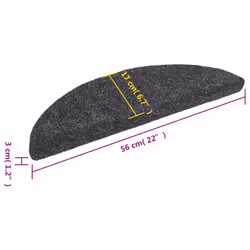vidaXL Self-adhesive Stair Mats Decoration Stair Protector Anti-slip Stair Rug - dark grey, 56 x 17 x 3 cm/ 5 pcs - Additional view 3