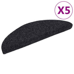 vidaXL 5x Self-adhesive Stair Mats Black Needle Punch Stairs Rug Protection