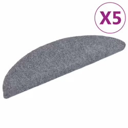 vidaXL 5x Self-adhesive Stair Mats Light Grey Needle Punch Stairs Protection
