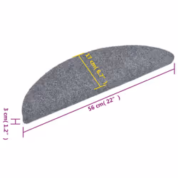 vidaXL 10x Self-adhesive Stair Mats Light Grey 56x17x3 cm Needle Punch Rug